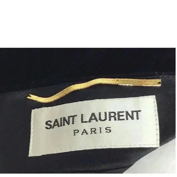 Saint Laurent SZ XS Black One Shoulder Asymmetrical mini Velvet Dress - Picture 10 of 11